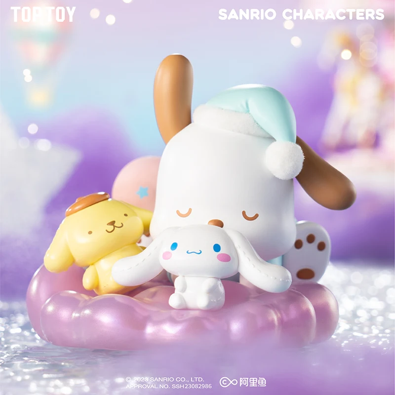 Lovely Good Night, Sweet Dreams Series  Cinnamoroll PomPomPurin Pochacco Action Figure Toys Room Car Decorate Gifts for Kids