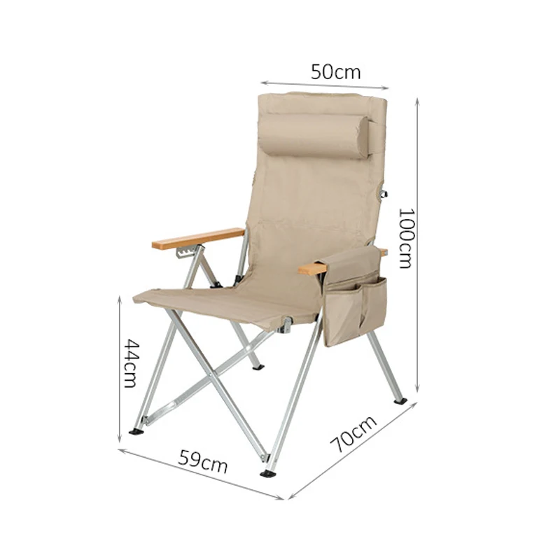 High-Back Outdoor Reclining Folding Chairs Portable Picnic Aluminum Camping Chairs for Fishing and Camping