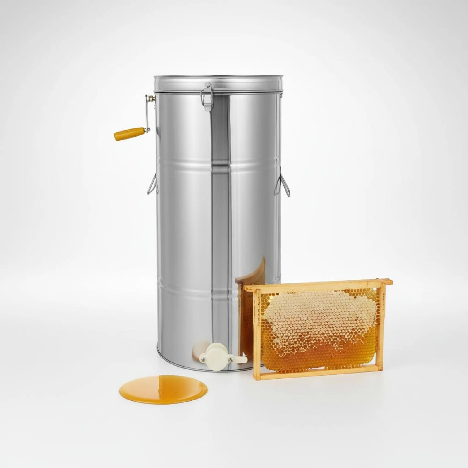 Manual Honey Extractor Unibody Joining Stainless Steel Honey Centrifuge Beekeeping Gear for Apiary