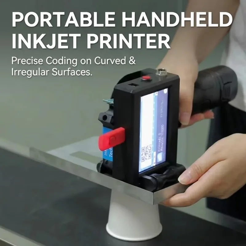 Portable Thermal Handheld Inkjet Coder 12.7mm Printing Size for Packaging Machine Card Expiry Date Marking Equipment