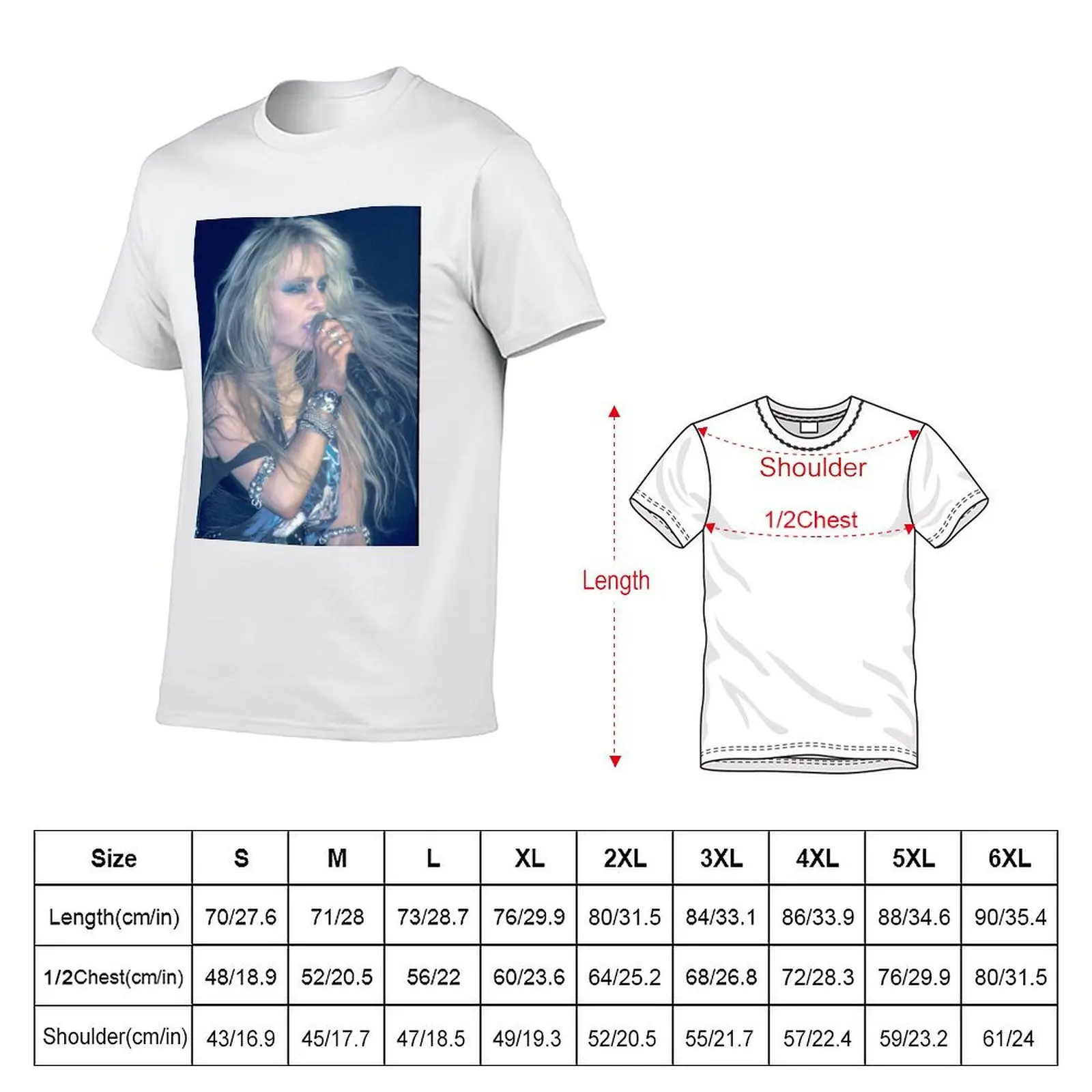 Doro Pesch Warlock Photograph T-Shirt Soft Touch Basic Cotton T-Shirt
