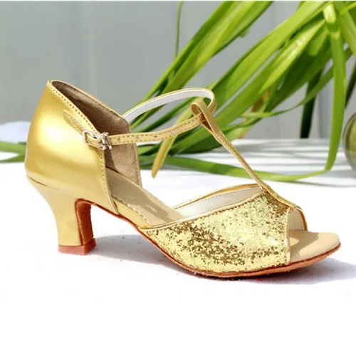 Imagen 1 del producto Zapatos de baile latino de verano para mujer, sandalias de salón, Salsa, Tango, zapatos de baile, zapatillas de deporte para damas y niñas, zapatos con parte inferior de ante suave