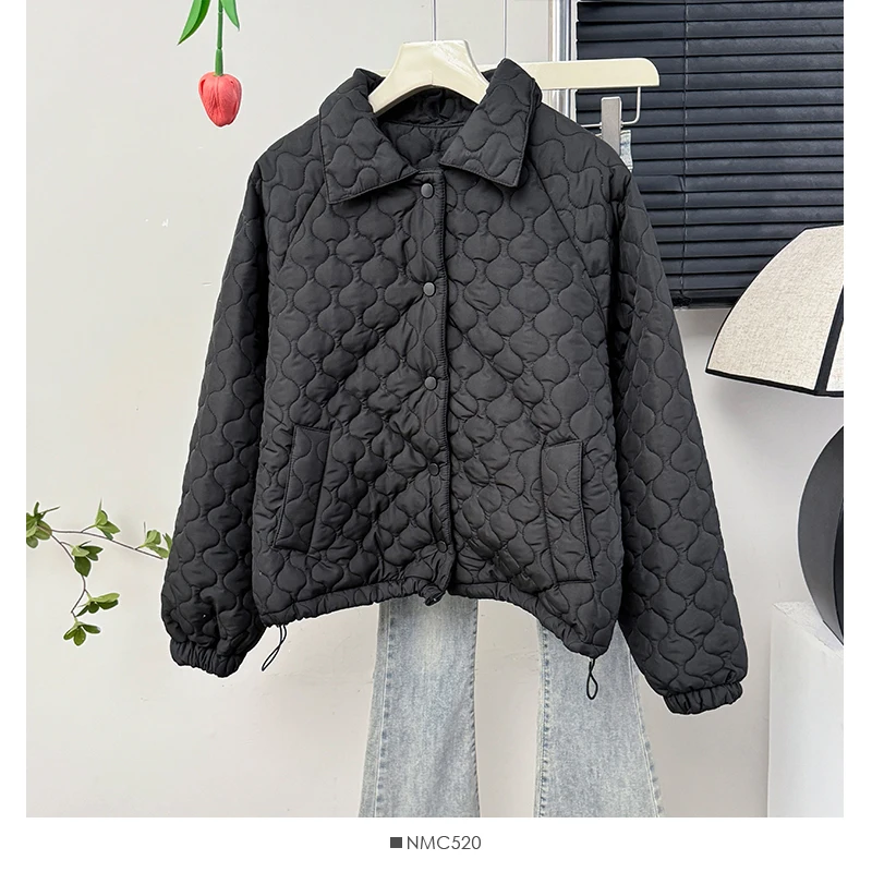 Chic Turn Down Collar Plaid High Street Coats Single-breasted Sweet Puffer Jacket Autumn Winter New Loose Grunge Vintage Parkas