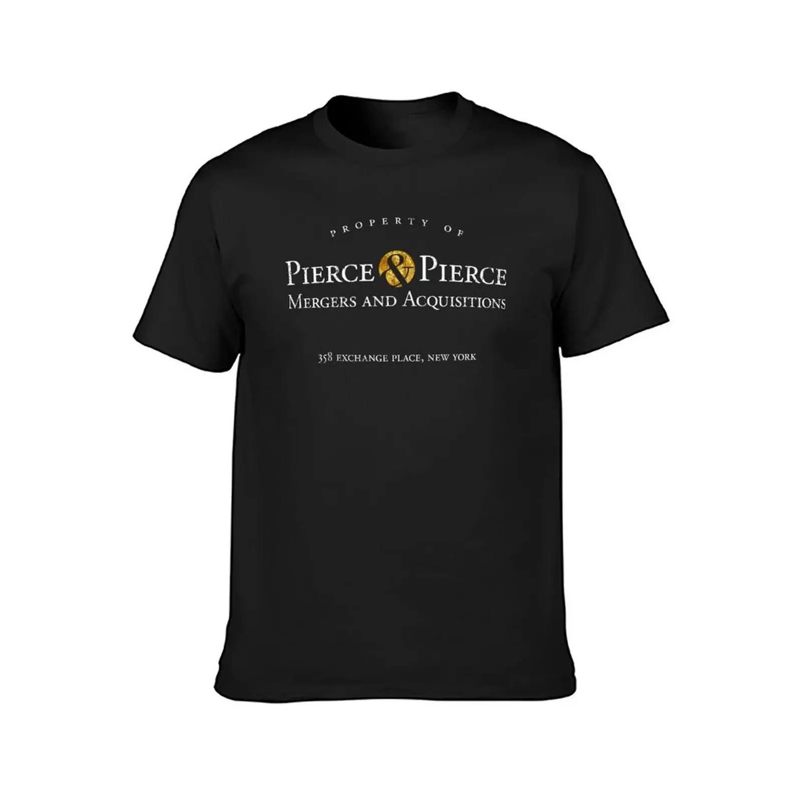 Pierce & Pierce - Mergers and Acquisitions (worn look) T-Shirt custom t shirt graphics tops man t shirt sweat shirts, men image 2