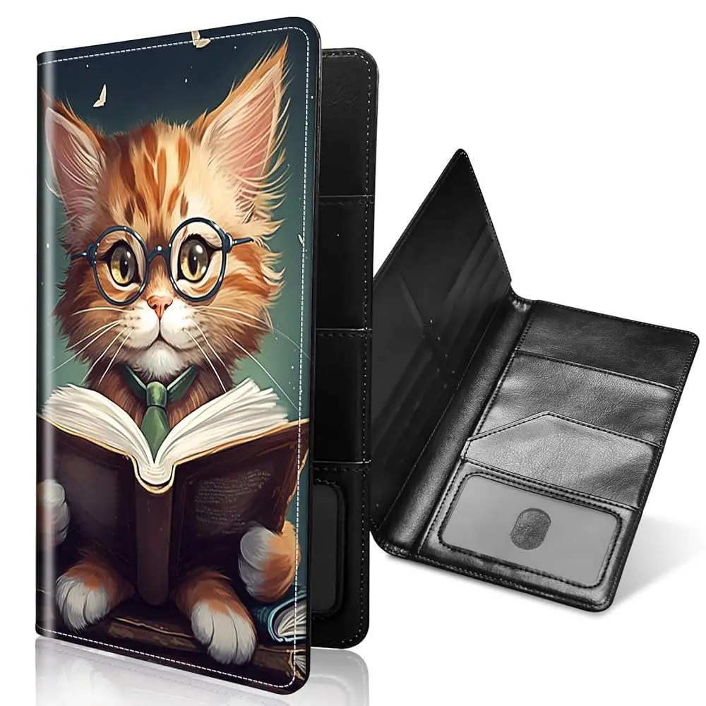 

Обложка для паспорта Reading Cat для путешествий, тонкий дорожный кошелек с RFID-защитой, чехол для карт, обложка для паспорта, Passport Bo
