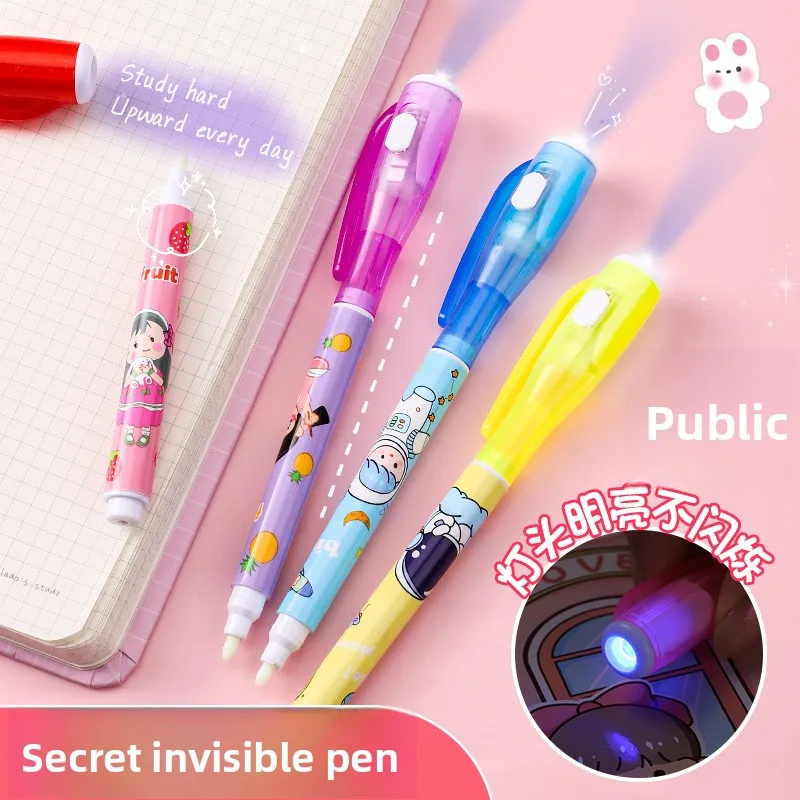 3/6Pcs Invisible Ink Pen Spy Pen with UV Light, Magic Marker for Secret Message,Treasure Box Prizes,Kids Party Favors