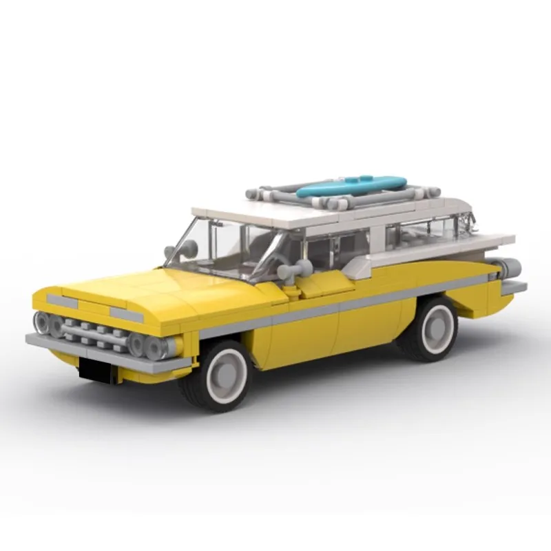 MOC Speed Champions 1959 Chevrolets Nomad Wagon and Bel Air Retro Vehicles Technical Car Sets Building Blocks Toys Children Gift