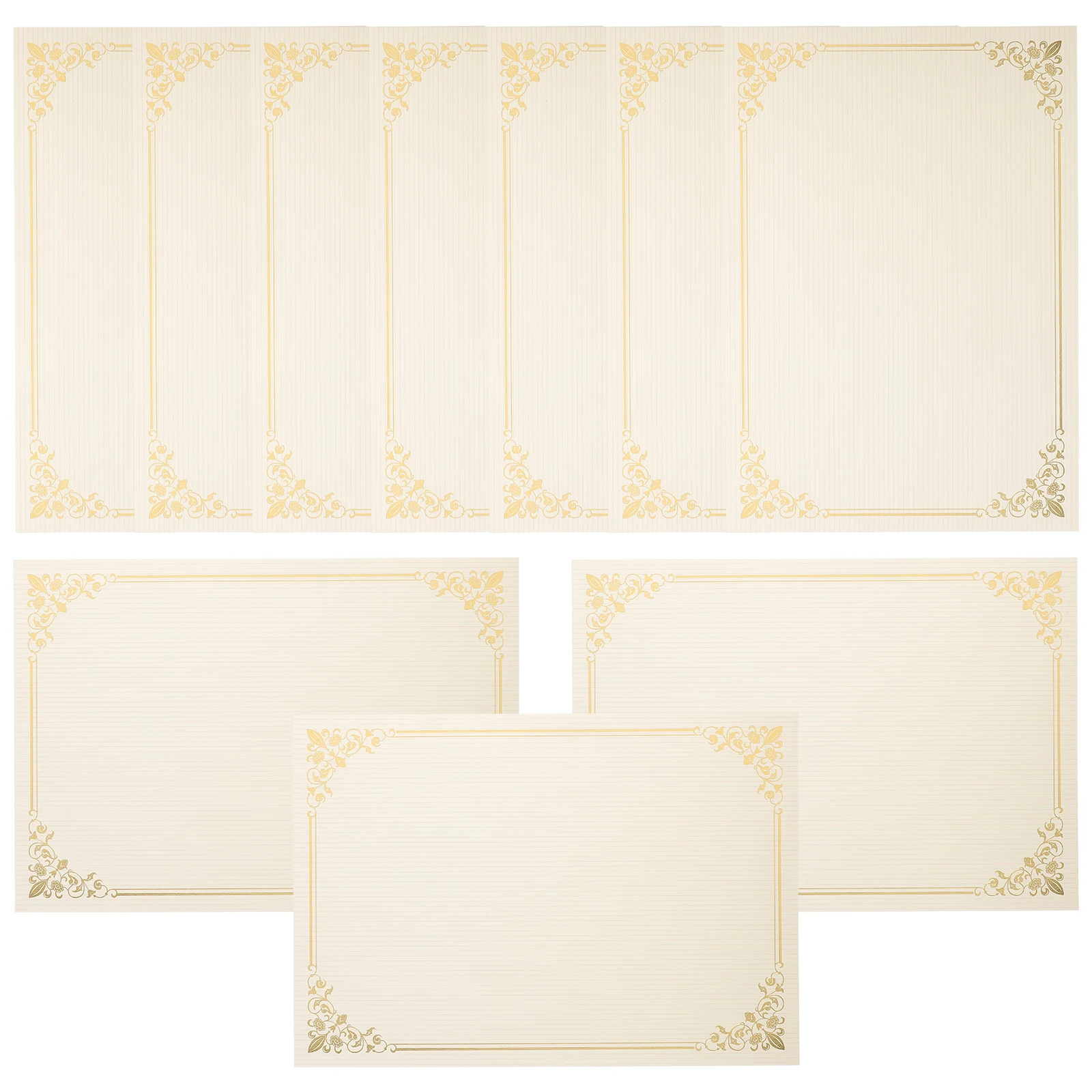 

10 Sheets Blank Diploma Certificate Paper for Printing Graduation Awards Elegant Design Writable Inner Pages Home Office Files
