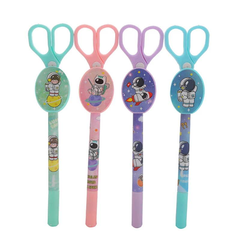

1pcs Creative Scissors Gel Pen Cute Cartoon Astronaut Series Writing Pens Fashion Office School Supplies For Kids Gift