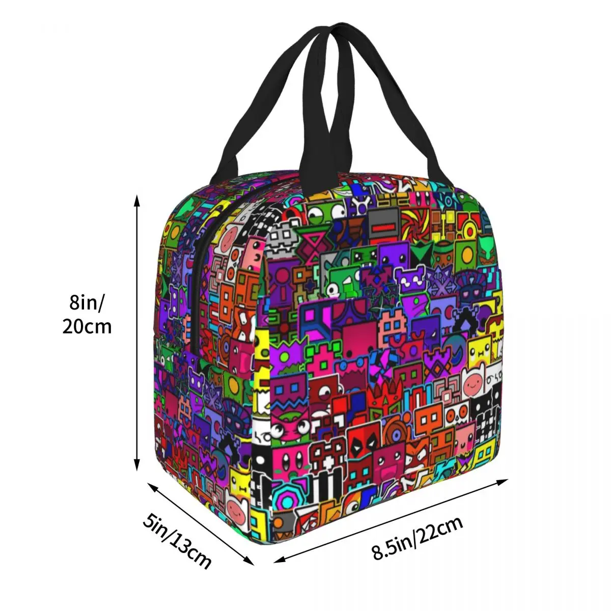 Sac à lunch isotherme Geometry Gaming Dash, boîte cube étanche, récipient à lunch, sac isotherme, boîte à lunch fourre-tout, sacs de rangement des aliments de voyage