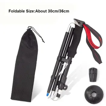 New Portable Foldable Walking Sticks EVA Handle Ultra Short Walking Poles Five Section Ult