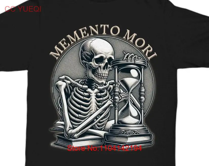 Memento mori t shirt skull tee life reminder gothic stoic long or short sleeves