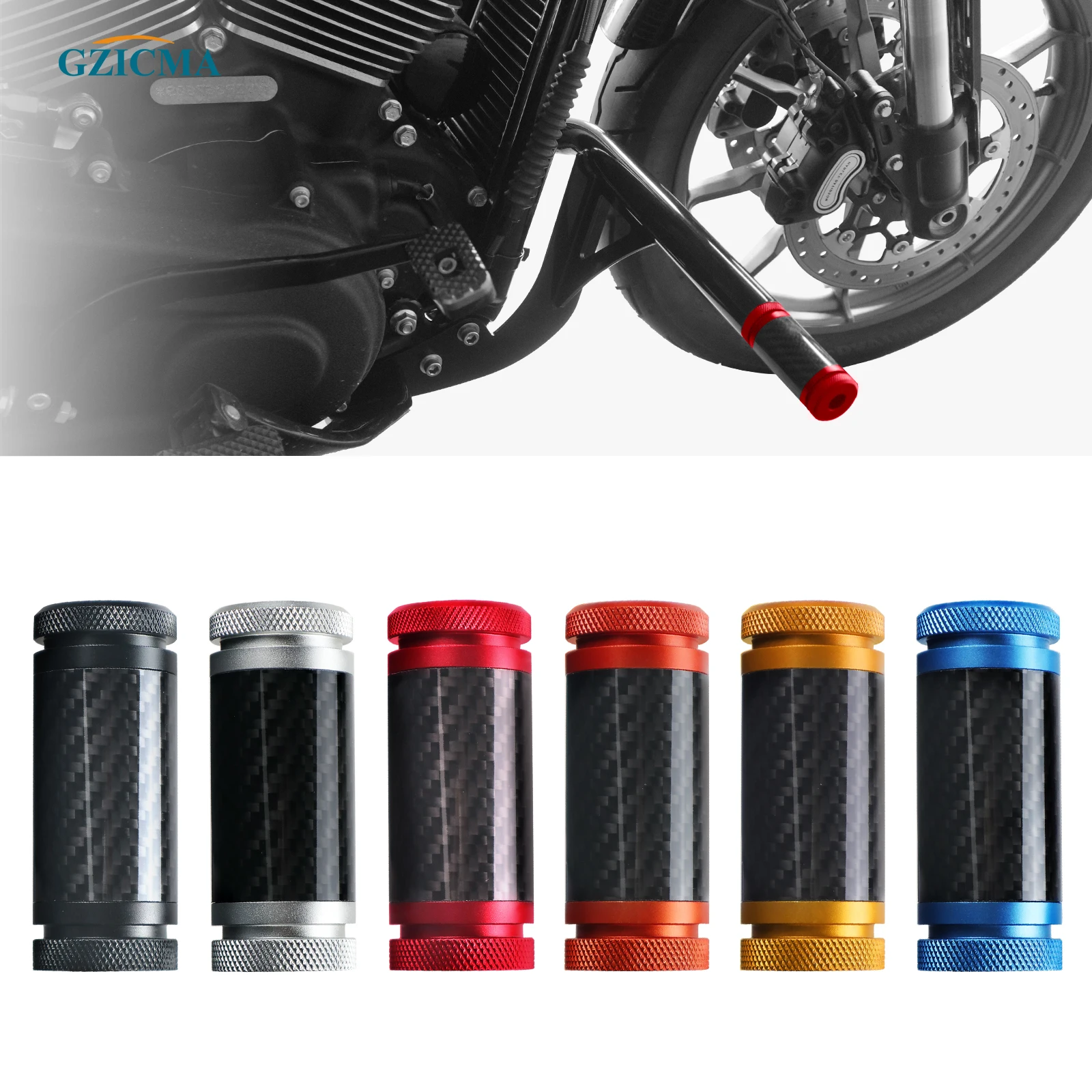 GZICMA Motorcycle Crash Bar CNC Slider End Cap for Harley Touring Street Glide Softail Low Rider Sportster 883 Engine Guard-4PCS