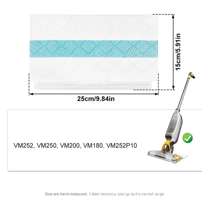 18 حزمة لـ VACMOP Pro استبدال وسادة الممسحة لـ VACMOP Pro VM250 VM251 VM252 VM200 VC205 QM250 VM190 VM200P12-A69M