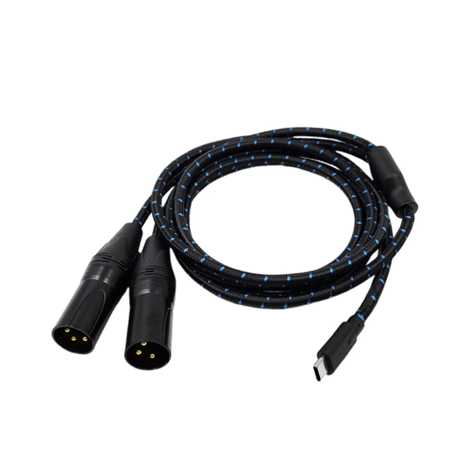 Cable macho tipo C a 2 XLR de 2 m/ 6,6 pies para conectar computadoras portátiles de teléfonos móviles