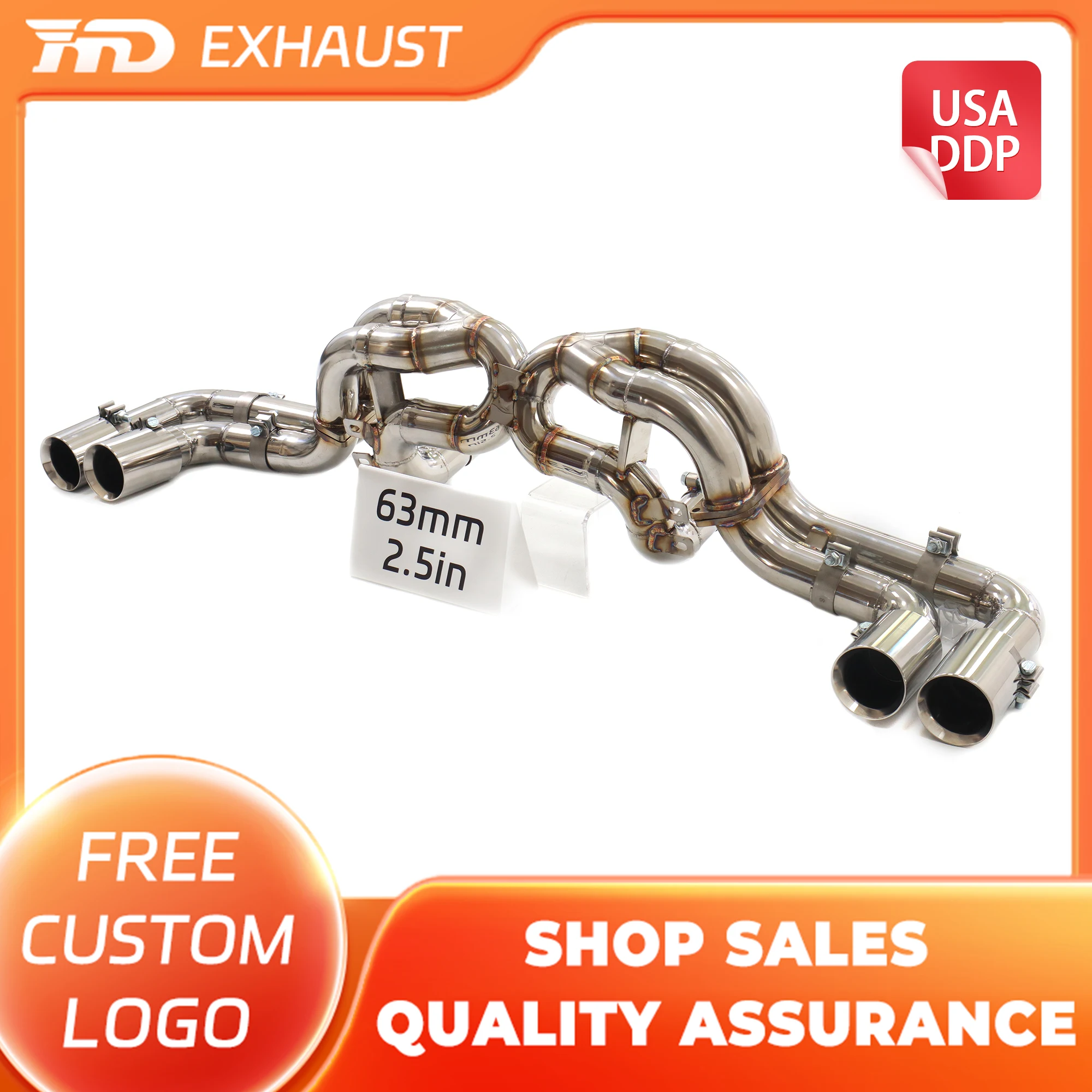 

HMD Hot sale stainless steel Exhaust System High Flow Performance Catback for Ferrari F360 Car Accessories without Valve