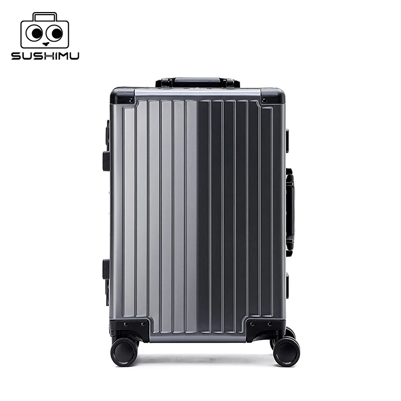 All-aluminum-magnesium alloy trolley suitcase, spinner wheel, aluminum alloy suitcase, metal box, password boarding suitcase