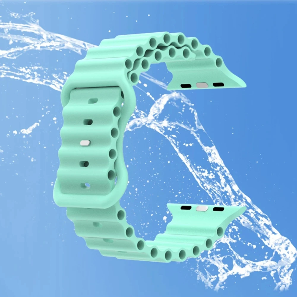 Ocean Silicone Strap for Apple Watch 49 45mm 44mm 42mm 41mm 40mm 38mm Breathable Bracelet Wristband Ultra S9 8 7 6 5 4 3 SE Band