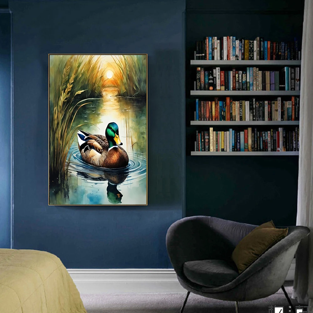 40x60 سنتيمتر بطة 5D DIY الحفر الكامل جولة الماس اللوحة كيت لديكور جدران المنزل #3