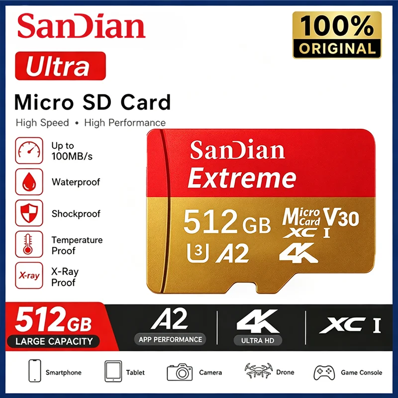 High Speed SD Memory Card 1024GB 128GB Class 10 TF SD Micro SD for Xiaomi Nintendo Switch Storage Expansion 256GB 512GB - view 2