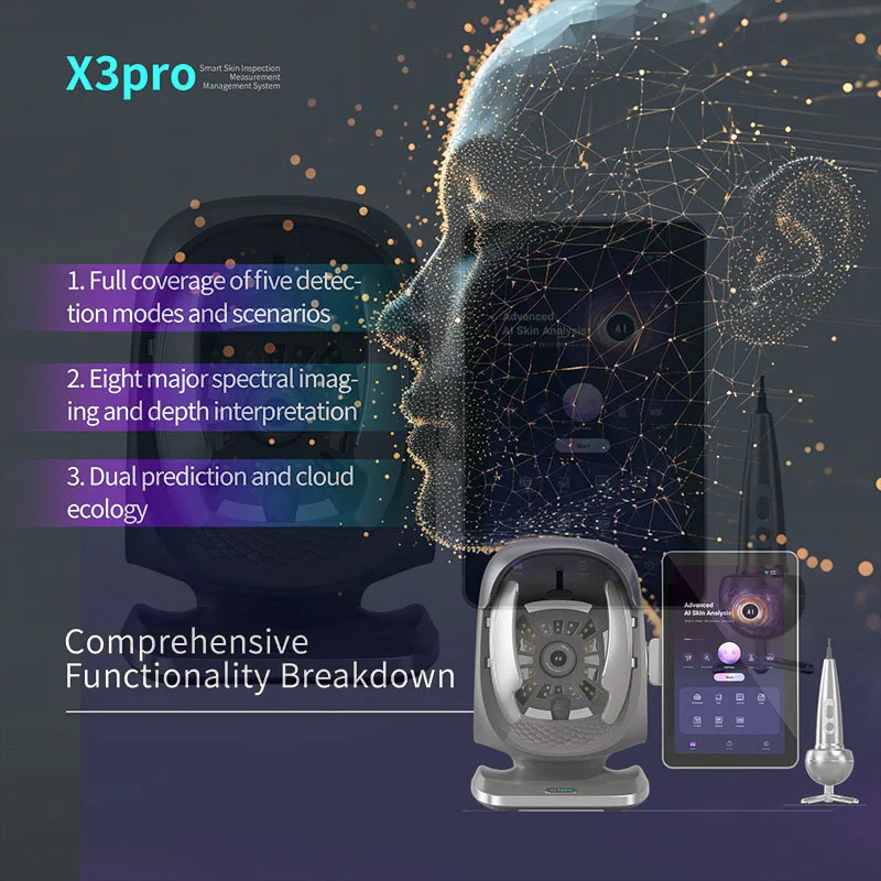 Newest X3 Pro Skin Analyzer Touch Screen Scalp Tester Aging Prediction Skin Diagnostic Hair Scalp Analysis Device for Beauty