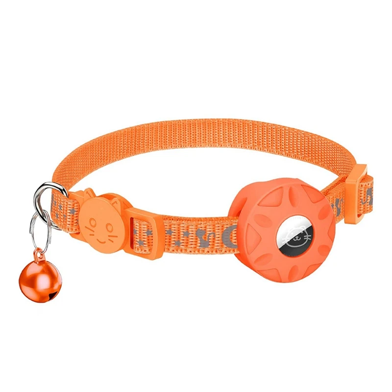 For Air Tag Cat Collar, Reflective Collar For Cat With Safety Buckle And Waterproof Holder In 3/8Inch Width