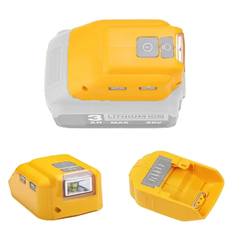 Original Replacement DCB090 Power Source Converter For Dewalt 20v Max 18V Battery Adapter With Dual USB DC 12V LED Work Light
