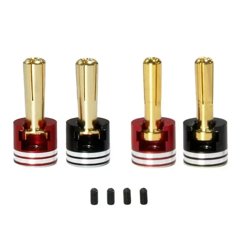 ELEG-Welding-Free Hard Shell Metal Heatsink Bullet Plugs & Grips 4Mm/5Mm Set For 1/10 Off-Road Truck RC Car Upgrade Parts