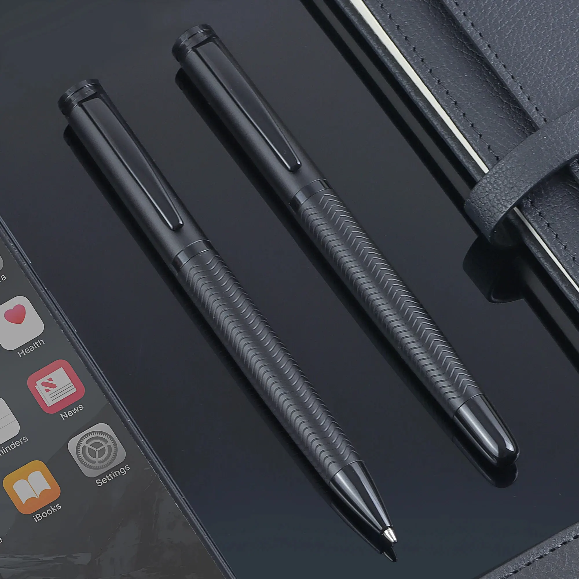 1 Pen Set, Including 1 Rollerball Pen And 1 Ballpoint Pen,High-end Business Signature Office Gift Stationery,Black Ink