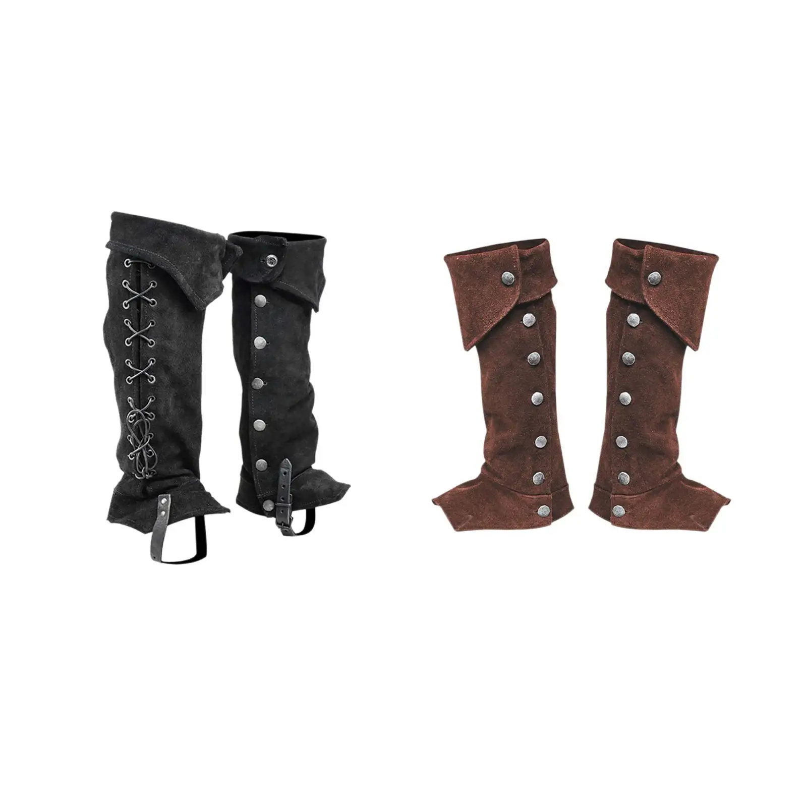 Medieval Gothic Punk Leg Armor Viking Warrior Knight Bandage Boots Case Men Women Cosplay Shoes Cover Retro Foot Guard