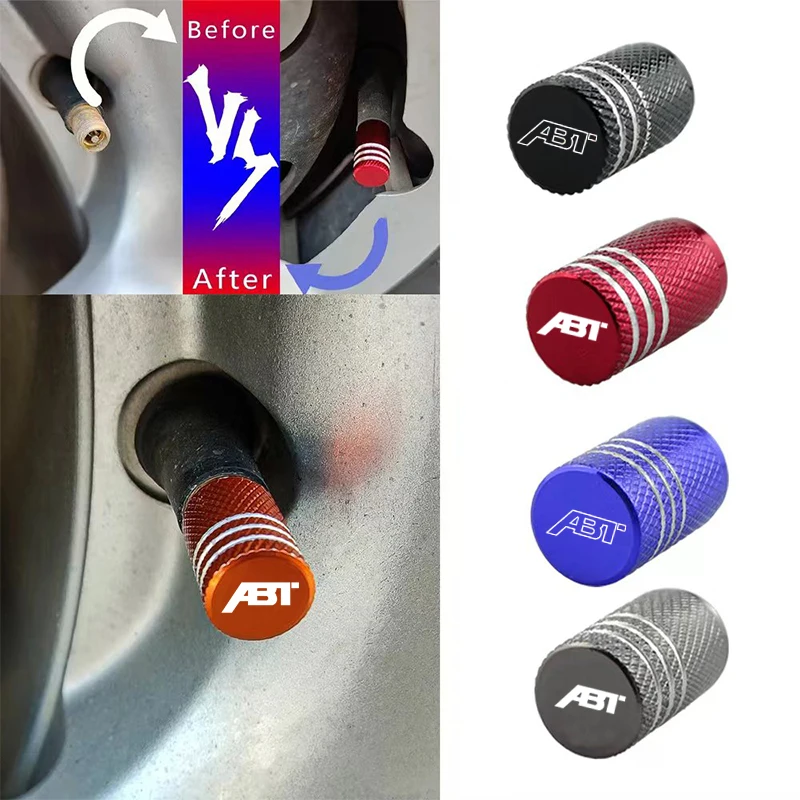 الألومنيوم سيارة صمام قبعات سيارة عجلة الإطارات صمامات الإطارات الجذعية صمام قبعات لمقعد أودي فولكس فاجن سكودا ABT موتور سبورتسلاين