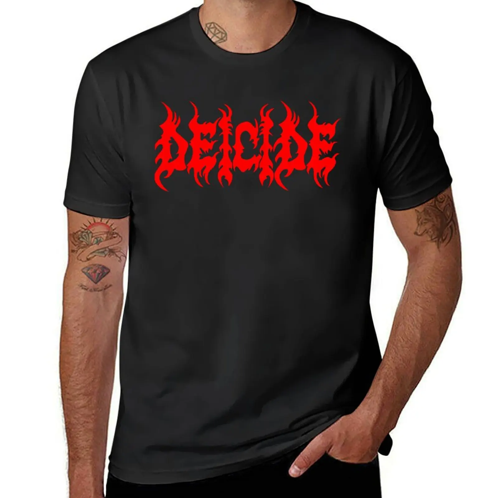 

Deicide Red Logo T-Shirt anime clothes animal prinfor boys T-shirts for men cotton
