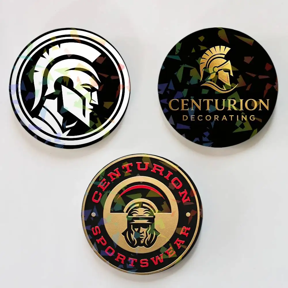 Insignias Redondas de la Marca C-CenturIoN para Solapas, Mochilas, Maletines, Broches Láser, Regalos para Ropa