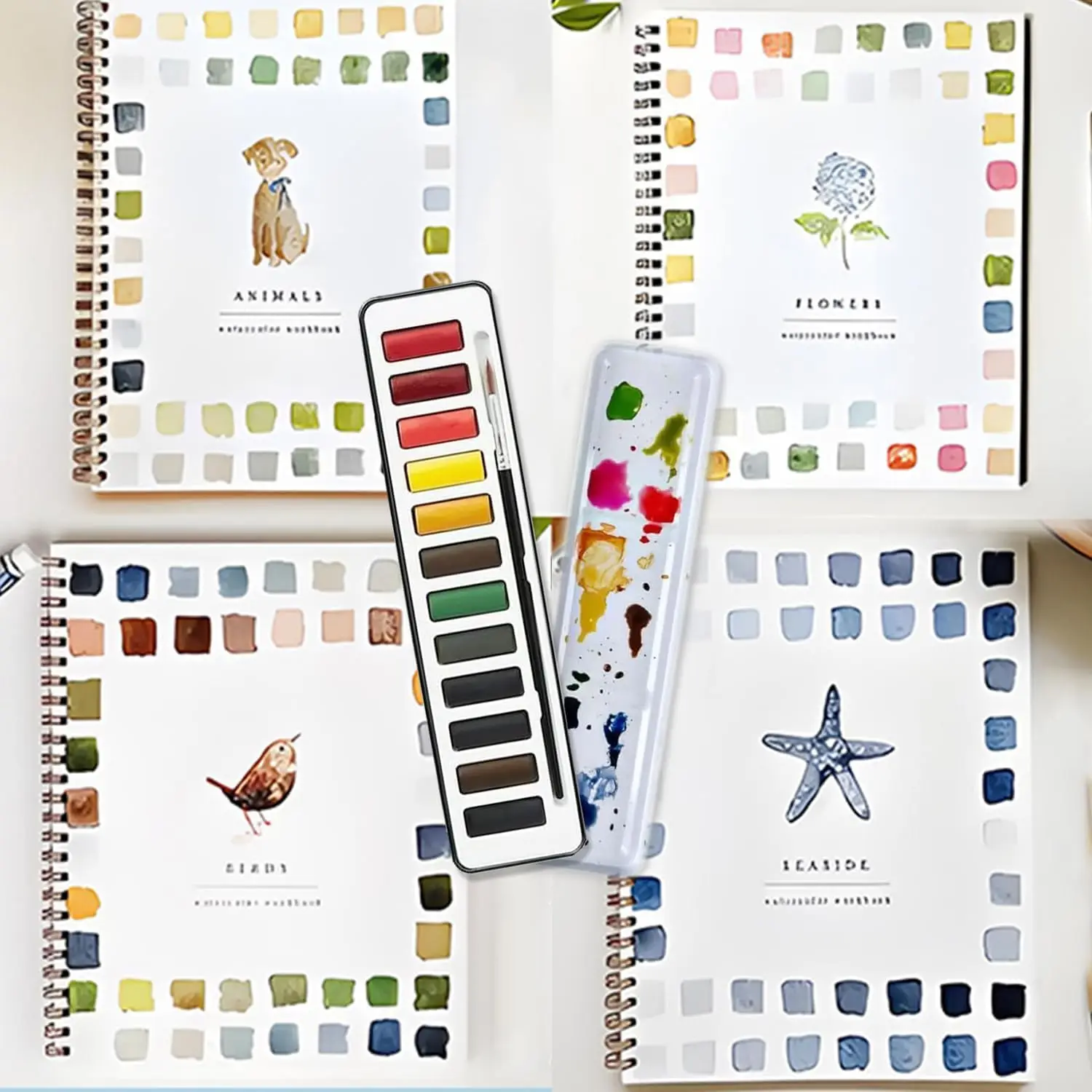 

Watercolor Workbooks Coloring Book Easy Nature Scenes Beginner Friendly Watercolor Paint Set Art Crafts Painting Kit for Adults