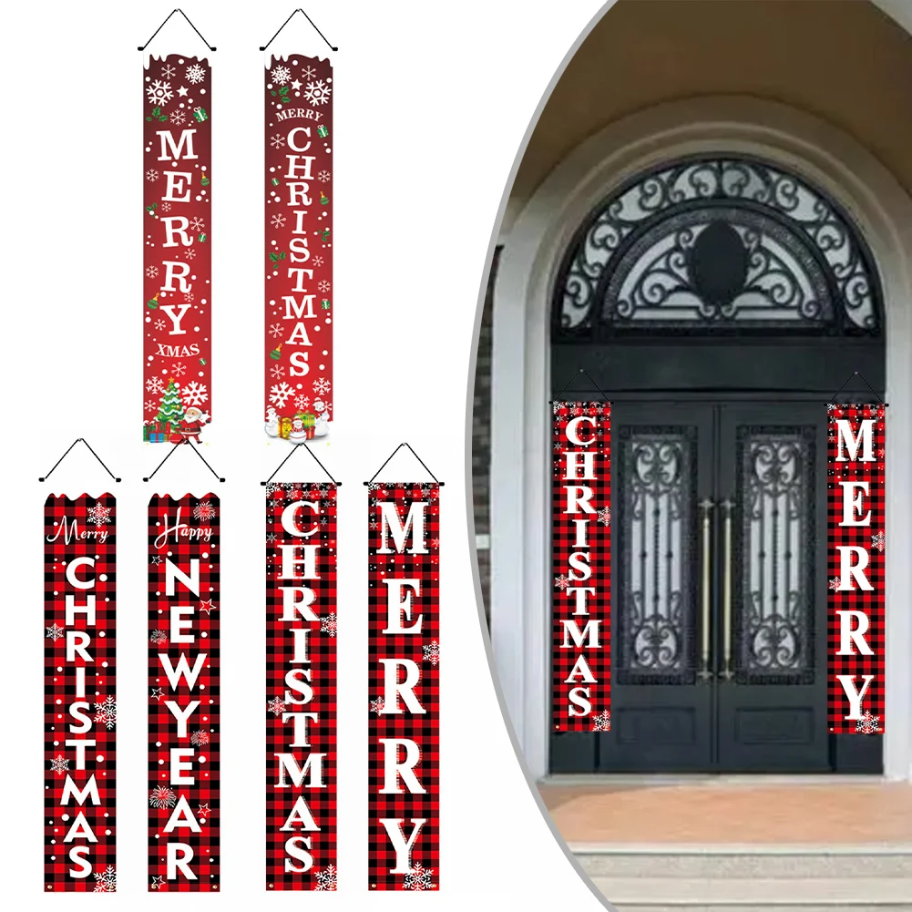 Festive Christmas Door Decorations for Indoor and Outdoor Use Create a Joyful Atmosphere with Charming Couplets