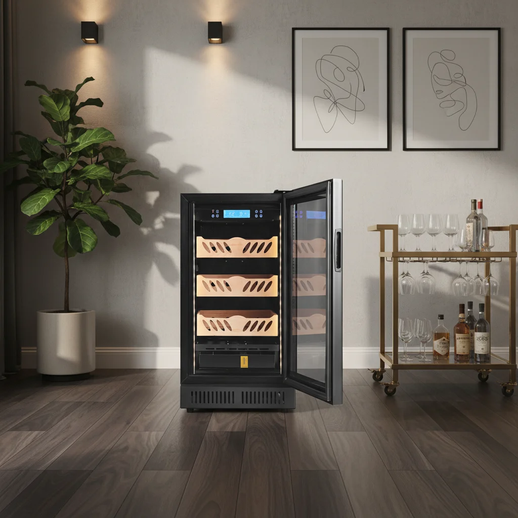 

Хьюмидор для сигар на 68 л, 200 шт., для холодильника, с контролем влажности и температуры