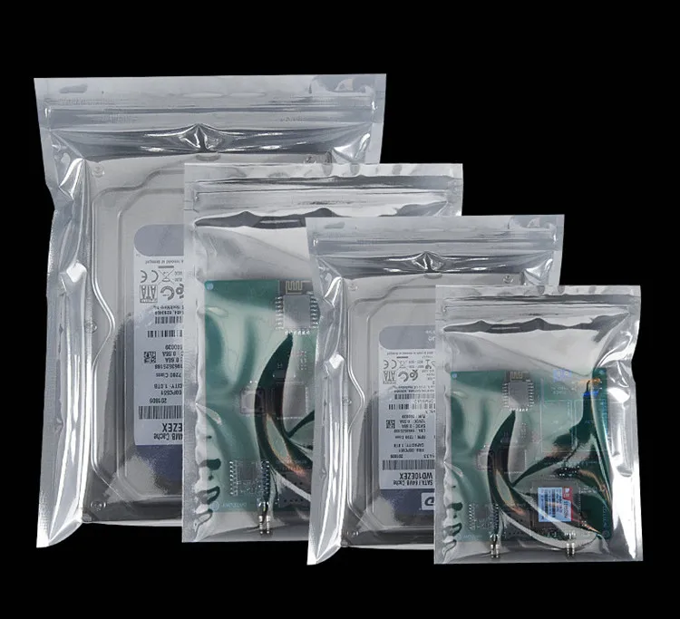 100pcs Anti-Static Shielding Zip Lock Packaging Bags Resealable ESD Instrument Chip Electronic Accessories Battery USB Pouches