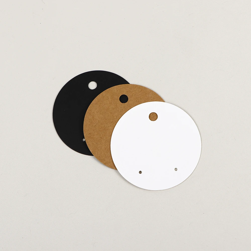 50 قطعة 6x6 سنتيمتر فارغة جولة القرط بطاقات ورقة التعبئة معلقة كرتون لصنع المجوهرات DIY بها بنفسك حزم أكياس لاصقة شفافة