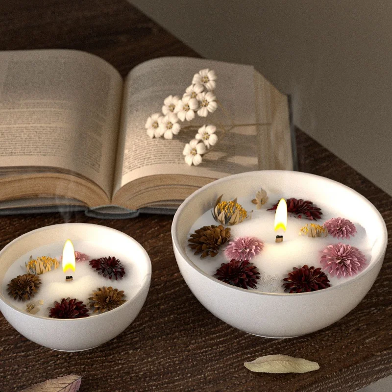 Round Candle Bowl Concrete Silicone Mold DIY Succulent Planting Flowerpot Cement Resin Molds Crafts Jewelry Storage Container view 6