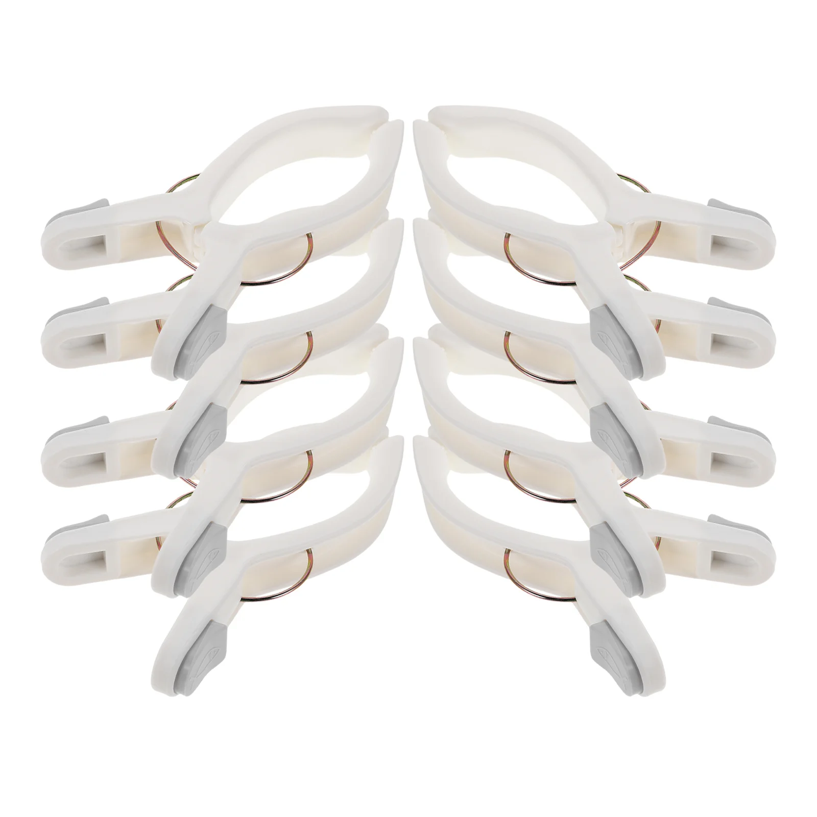 

8pcs Large Windproof Clothes Clips: Heavy Duty Plastic Towel Clamps For Laundry Balcony Drying Outdoor Travel Use Multipurpose