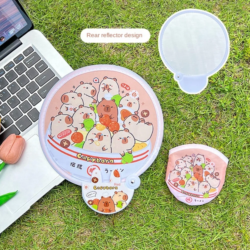 Foldable Cartoon Selfie Reflector Portable Lightweight Cartoon Reflector Folding Fan Dual Use Cute