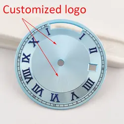 8285 dial29mm dial dual calendar dial custom logo new blue Arabic dial sterile dial Suitable for Miyota8285 movement watch dial