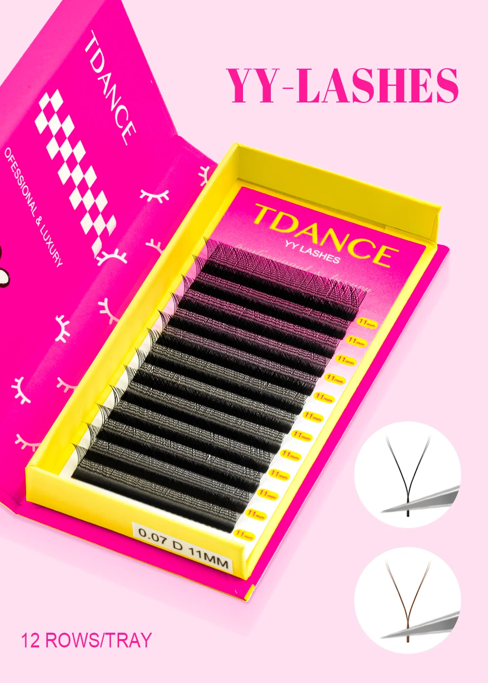 TDANCE YY-Form Wimpernverlängerung C D 0.05/0.07 C/D Weich Leicht Natürliches Make-up Netz-Kreuz Einzelne Premium Nerz Falsche Wimpern – Detail 1