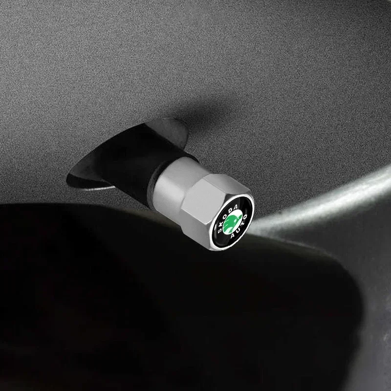 4 قطعة عجلة السيارة الإطارات غطاء الصمام المعدني المدافع ديكور لسكودا اوكتافيا فابيا Kamiq كابوك كودياق السريع سكالا Derivati A7