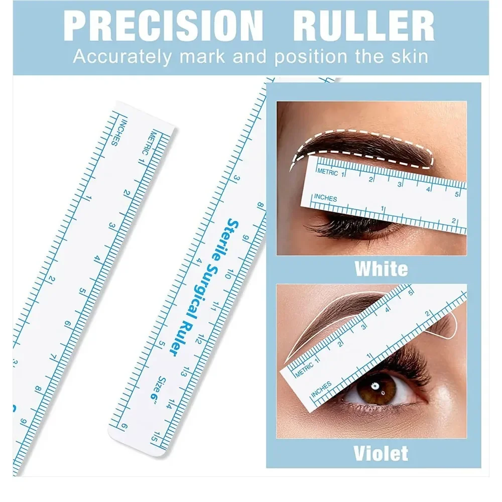 10Pcs Einweg Sterilisiert Paket Mit Lineal Medizinische Chirurgie Permanent Make-Up Körper Tattoo Piercing Scribe Haut Marker Stift – Detail 5