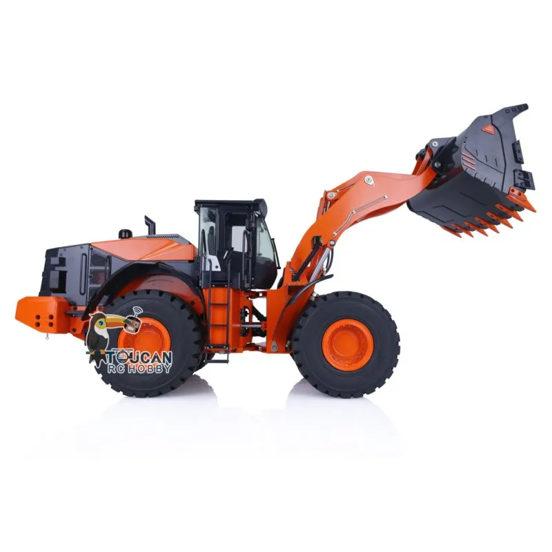 JDM 1/14 198 ZW370 Hydraulische Metalen RC Loader Elektrische Aarde Mover Voertuigen Model TOUCAN Geschilderde Machine Geluid Licht Speelgoed TH22618