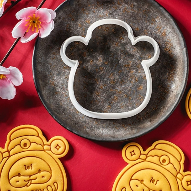 Chinesisches Neujahr 2025 Keksform mit Schlangenmotiv, Kunststoffform für Festival-Backen und Fondant-Bastelarbeiten,
