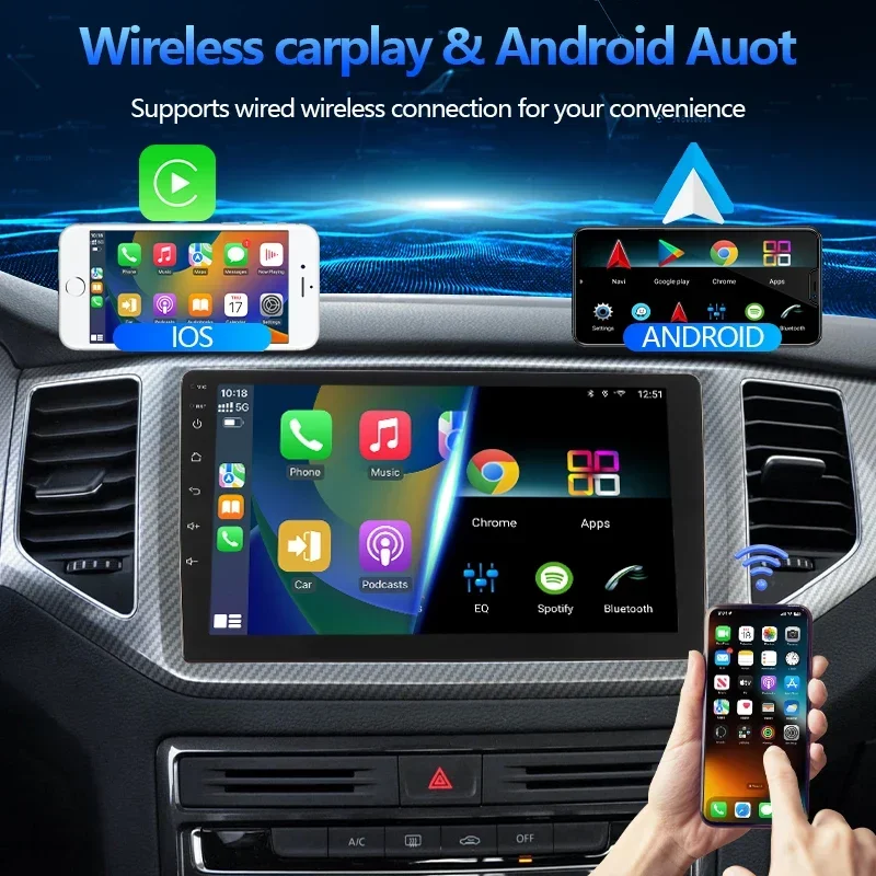 

BOSSCAR Car Radio Wireless GPS FM 2Din Android Carplay Universal Multimedia Video Player 7"9"10" Touchscreen MP5 MP4 Autoradio