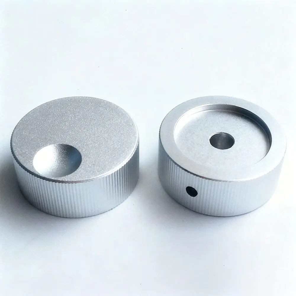 1Pcs 32x13mm Audio Volume Control Knob CNC Machined Sandblasted Finish Amplifier Tone Knob Inner Hexagon Set Screw