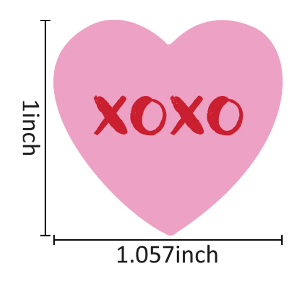 100-500pcs Heart Stickers for Valentine's Day Gift Packaging Seal Thank You Stickers Candy Bag Wedding Decor